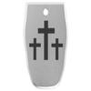 NDZ Performance Magazine Base Plate for Smith & Wesson SD9, SD9 2.0, SD9 VE in 9mm Laser Engraved Anodized Aluminum in Silver - 3 Crosses view 1