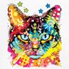 Dean Russo Blue Eyes Cat Tank Top Neon Colorful Cute Kitten Men's Top White Small view 4