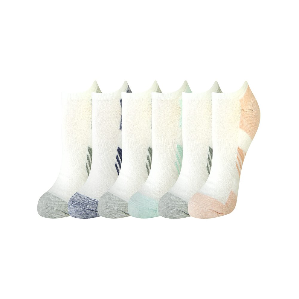 Amazon Essentials Women's 6-Pack Performance Cotton Cushion Athletic No-Show Socks Sockshosiery, -White, 6-9