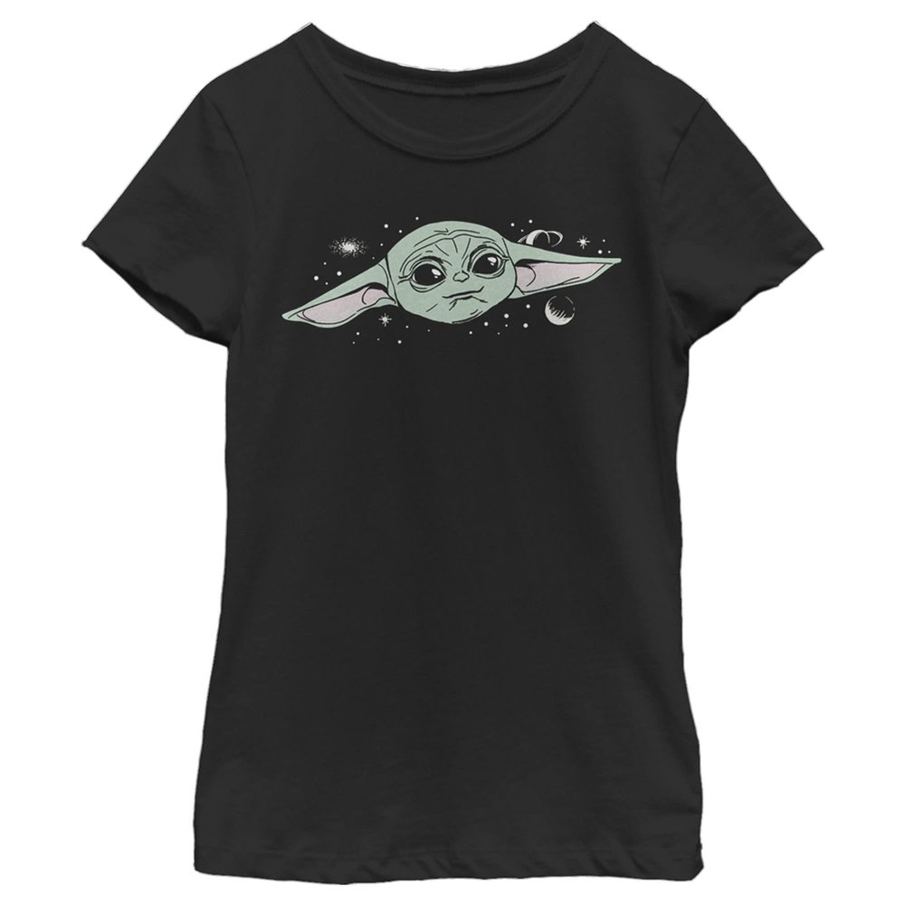 Girl's Star Wars: The Mandalorian Daydreaming Child T-Shirt - Black - X Large