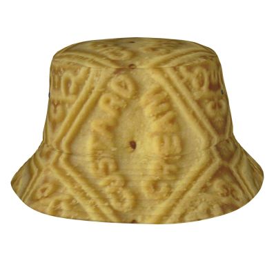 3D Funny Realistic Food Custard Cream Unisex Bucket Hat Summer Beach Sun Hat Packable Fisherman Hat