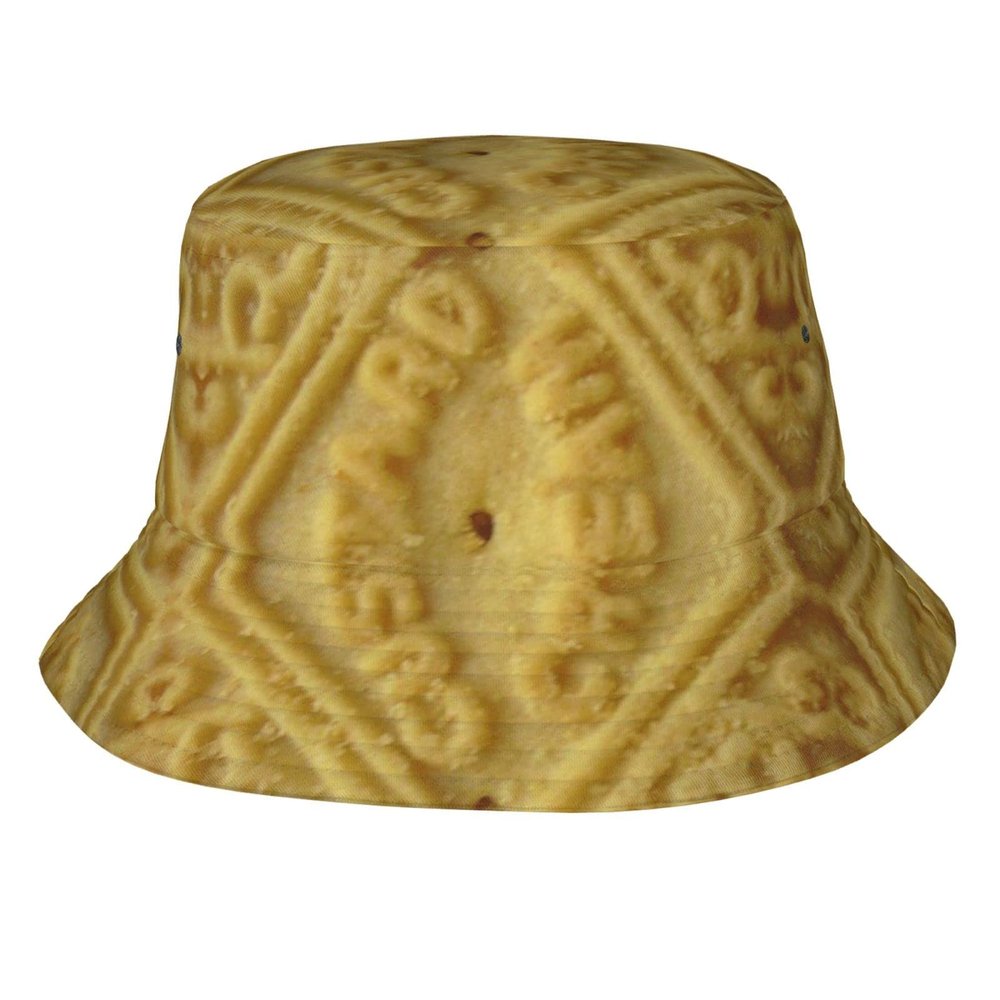 3D Funny Realistic Food Custard Cream Unisex Bucket Hat Summer Beach Sun Hat Packable Fisherman Hat