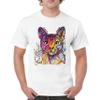 Dean Russo Abyssinian Cat T-Shirt Neon Colorful Cute Kitten Men's Tee White Small view 2
