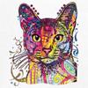 Dean Russo Abyssinian Cat T-Shirt Neon Colorful Cute Kitten Men's Tee White Small view 3