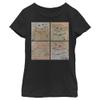 The Mandalorian Girl's Star Wars Grogu Tonal Squares T-Shirt - Black - Small view 1