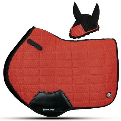 Gallop Shop Air Pro Close Contact Mesh Saddle Cloth/Numnah Saddle Pad/Saddle Pad Set (Cob/Pony, Red)