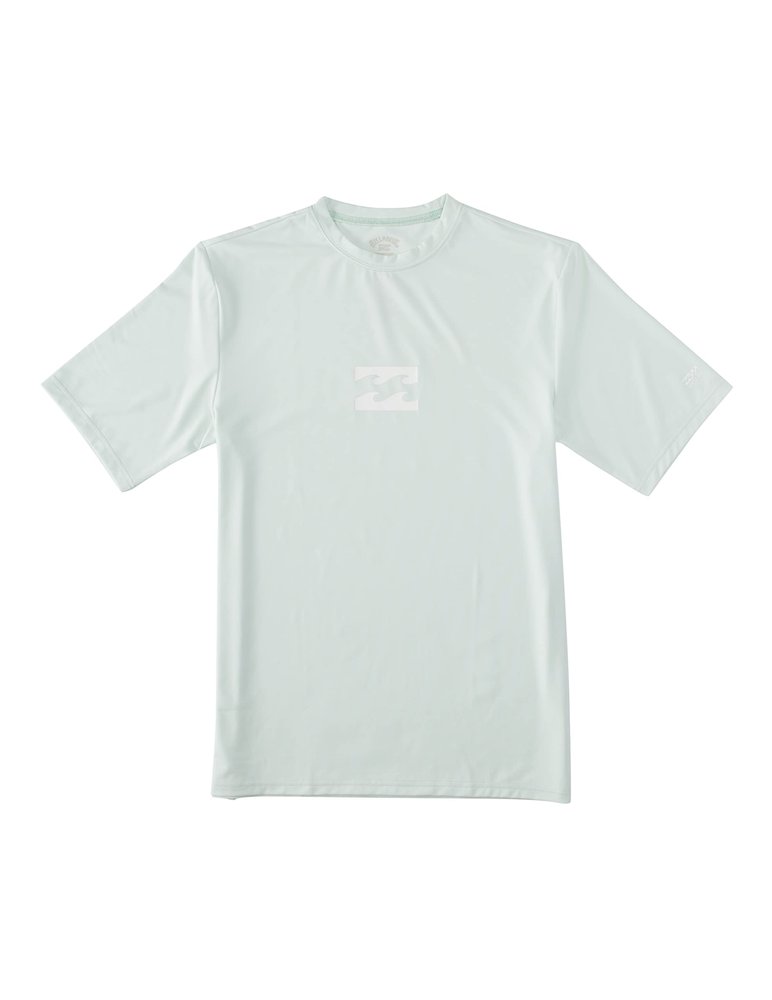 Billabong Men's Standard Classic Short Sleeve Loose Fit Rashguard, Seaglass Wave, Small