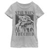 STAR WARS girls Star Wars: Mandalorian Child Closeup Short Sleeve Tee T Shirt, Athletic Heather, X-Small US view 1