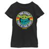 Star Wars Mandalorian Star Child Girls Short Sleeve Tee Shirt, Black, Medium view 1