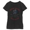 Star Wars Mandalorian Crossbones Girls Short Sleeve Tee Shirt, Black, X-Large view 1