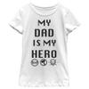 Fifth Sun Marvel Classic DAD is My Hero Girls Short Sleeve Tee Shirt, White, Medium view 1