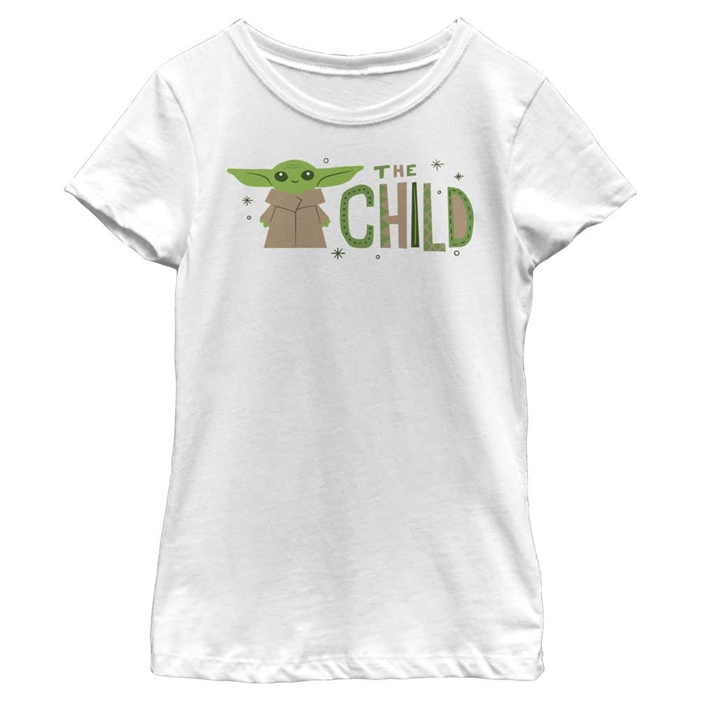 STAR WARS girls Star Wars: Mandalorian the Child Short Sleeve Tee T Shirt, White, X-Small US