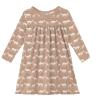 KicKee Print Long Sleeve Swing Dress for Girls, Soft Girl Clothes, Baby and Kid (Doe and Fawn - 18-24 Months) view 1