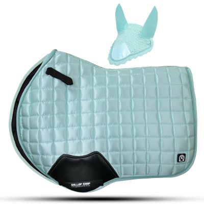 GLP Gallop Shop Glow Satin Jumping Pro Numnah Cloth/Horse Saddle Pad (Full, Mint)