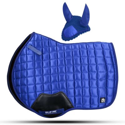 Gallop Shop Glow Satin Jumping Pro Numnah Cloth/Horse Saddle Pad (Royal Blue, Cob/Pony)