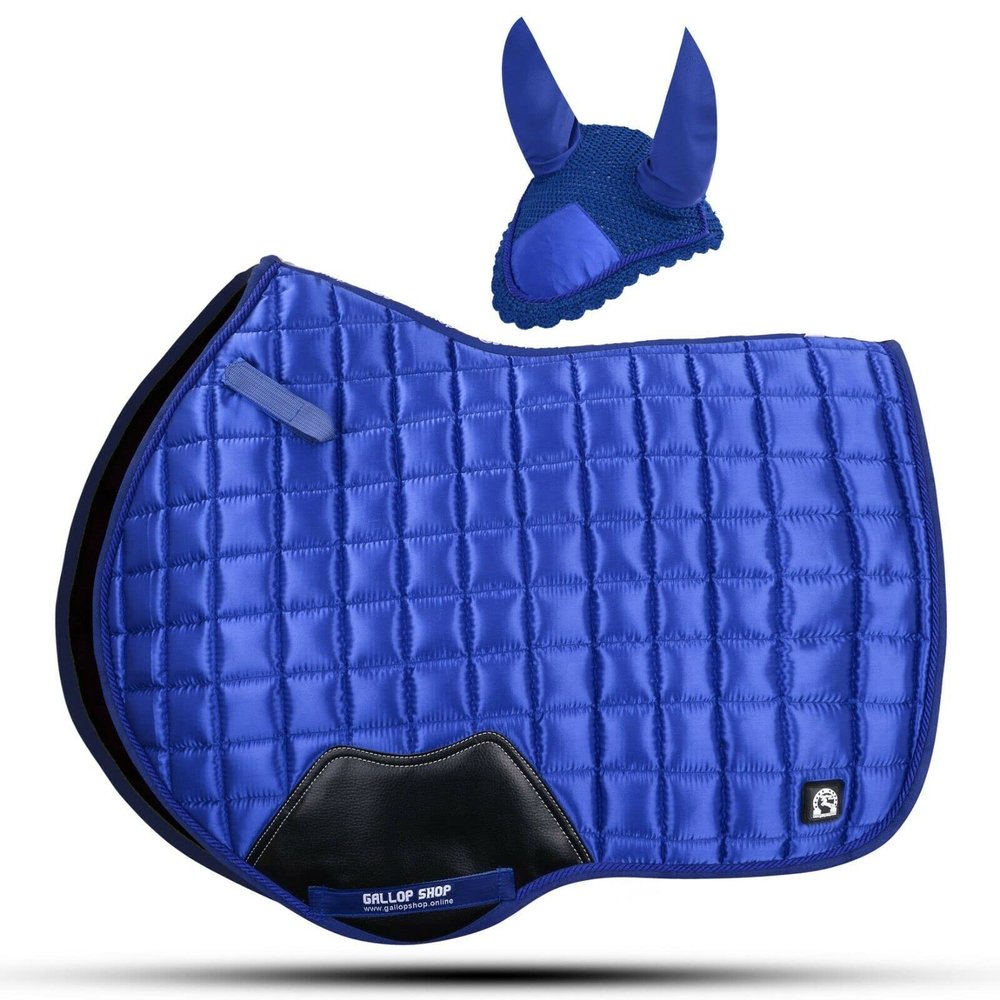 Gallop Shop Glow Satin Jumping Pro Numnah Cloth/Horse Saddle Pad (Royal Blue, Cob/Pony)