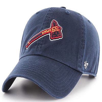 Atlanta Braves Navy Alternate Hammer Clean Up Adjustable Hat, Adult One Size Fits All