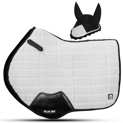 Gallop Shop Air Pro Close Contact Mesh Saddle Cloth/Numnah Saddle Pad/Saddle Pad Set (Cob/Pony, White)