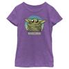 The Mandalorian Girl's Star Wars The Child Blue Circle Big Eyes T-Shirt - Purple Berry - X Large view 1