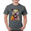 Beware of Pit Bull T-Shirt Dean Russo Art Colorful Cute Dog Men's Tee Charcoal XX-Large view 2