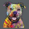 Beware of Pit Bull T-Shirt Dean Russo Art Colorful Cute Dog Men's Tee Charcoal XX-Large view 3