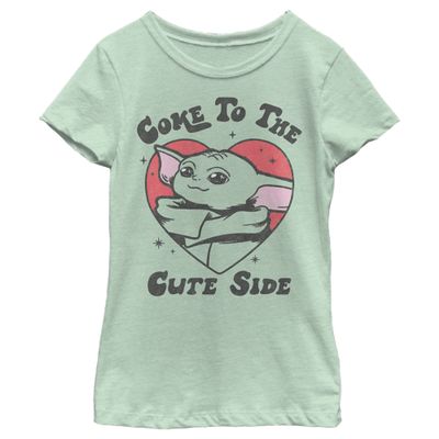 Girl's Star Wars: The Mandalorian Grogu Cute Lord T-Shirt - Mint - X Large