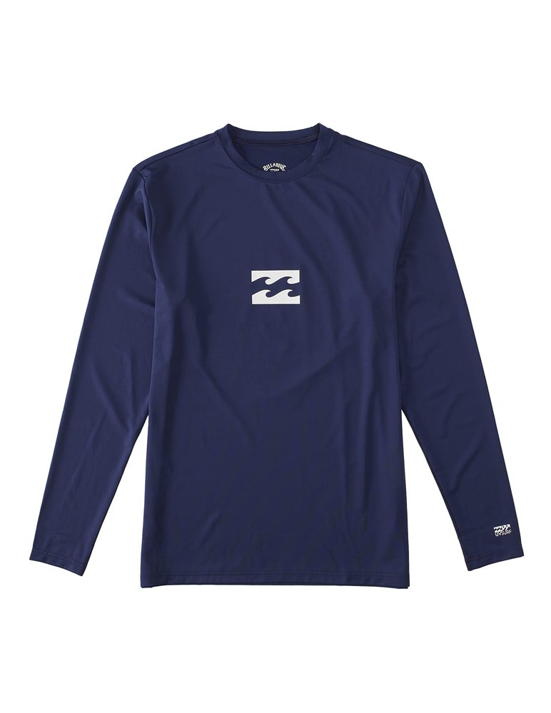 Billabong Men's Standard Classic Long Sleeve Loose Fit Rashguard, Navy Wave, Small