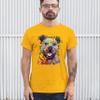 Beware of Pit Bull T-Shirt Dean Russo Art Colorful Cute Dog Men's Tee Yellow XX-Large view 4