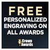 Crown Awards Custom Logo Wood Plaque Award, 6"x8" Metallix Wood Plaque Personalized with Black Plate view 2