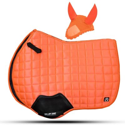 Gallop Shop Glow Satin Jumping Pro Numnah Cloth/Horse Saddle Pad (Orange, Cob/Pony)