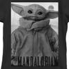 The Mandalorian Girl's Star Wars The Child Grayscale Pose T-Shirt - Black - Large view 2