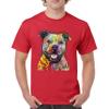 Beware of Pit Bull T-Shirt Dean Russo Art Colorful Cute Dog Men's Tee Red XX-Large view 1