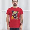 Beware of Pit Bull T-Shirt Dean Russo Art Colorful Cute Dog Men's Tee Red XX-Large view 4