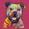 Beware of Pit Bull T-Shirt Dean Russo Art Colorful Cute Dog Men's Tee Hot Pink XX-Large view 3