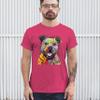 Beware of Pit Bull T-Shirt Dean Russo Art Colorful Cute Dog Men's Tee Hot Pink XX-Large view 4