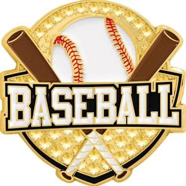1.25" Royal Baseball Pin, Gold Royal Baseball Team Pin Award