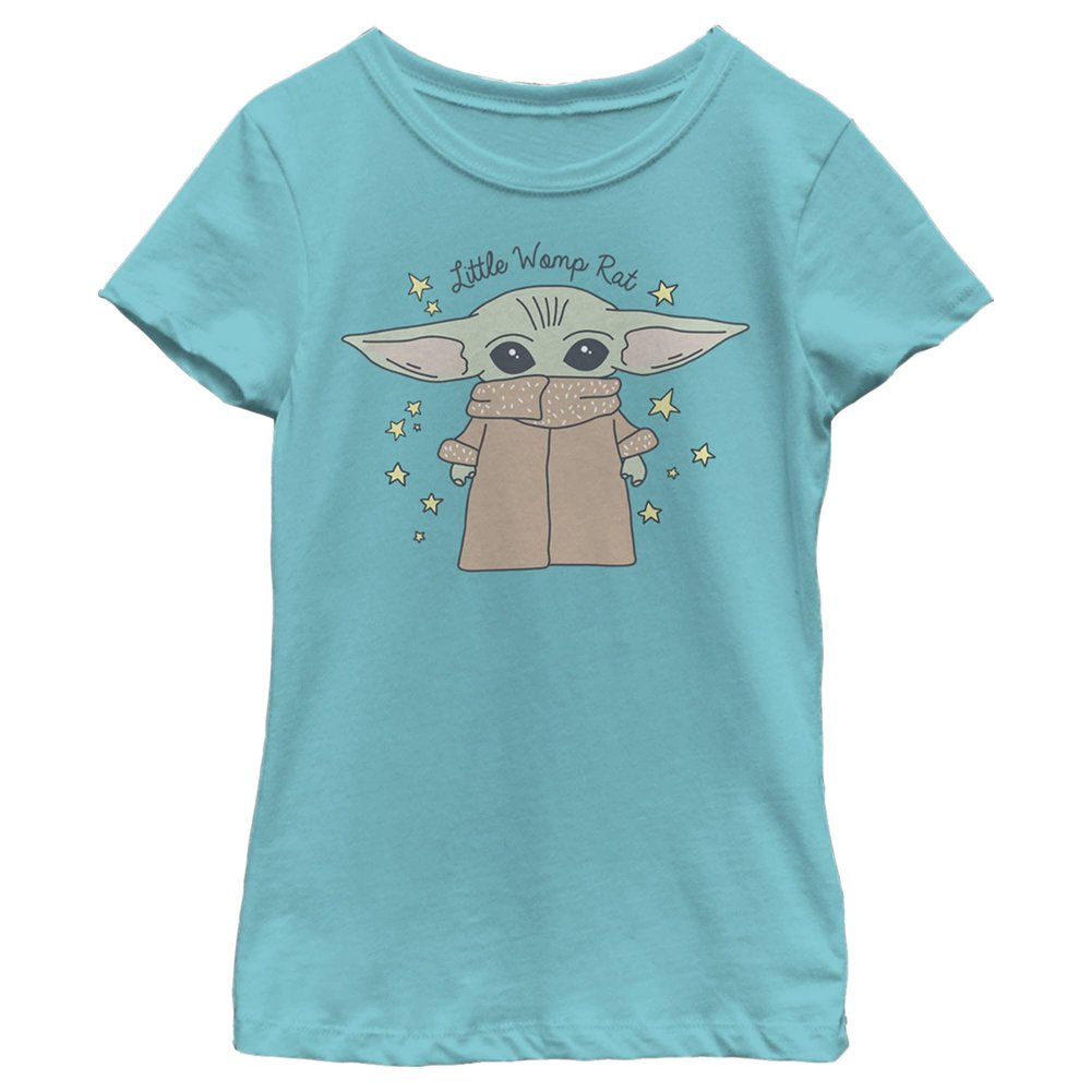 The Mandalorian Girl's Star Wars The Child Little Womp Rat T-Shirt - Tahiti Blue - X Small