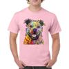 Beware of Pit Bull T-Shirt Dean Russo Art Colorful Cute Dog Men's Tee Light Pink XX-Large view 2