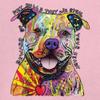 Beware of Pit Bull T-Shirt Dean Russo Art Colorful Cute Dog Men's Tee Light Pink XX-Large view 3