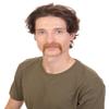 HPO Adult Men's Fake Human Hair Walrus Mustache | Novelty False Facial Hair | Brown Color | Costume Accessory for Adults view 2