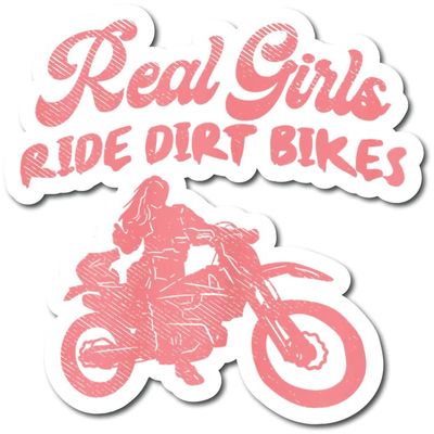 Real Girls Ride Dirt Bikes |Great Gift Idea|Great Gift Idea|Decal Sticker|2 Pack|5 Inch Stickers|FBAS11122