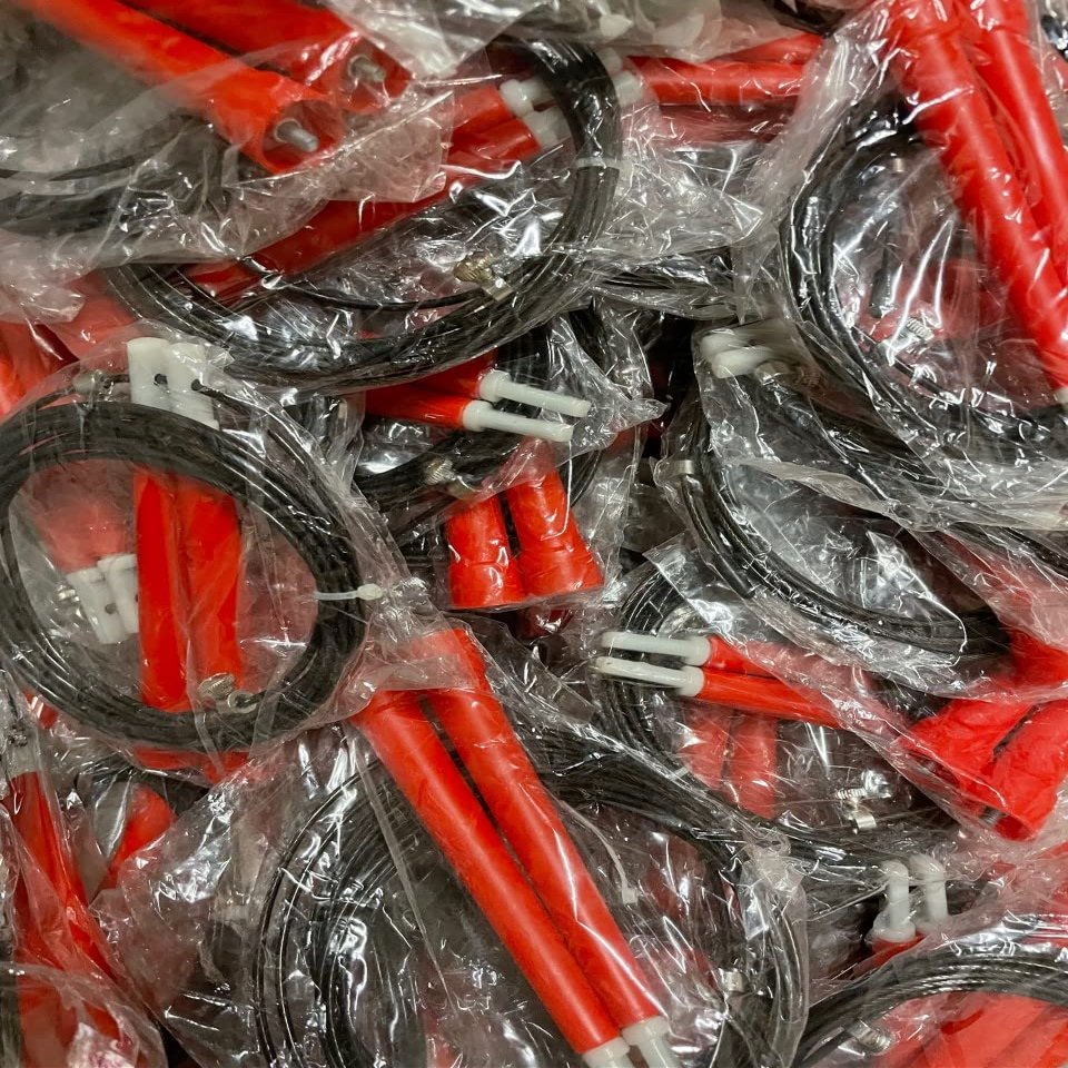 10 x Pack Adjustable Wire Speed Jump Ropes - CHOOSE YOUR COLOR (10ft Length) (10 x Red)