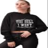 Medium Black Women The Hell I Won't Country Cropped Hooded Sweatshirt view 2