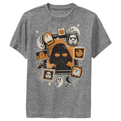 STAR WARS Boy's Dark Side Halloween Performance Tee - Charcoal Heather - Large