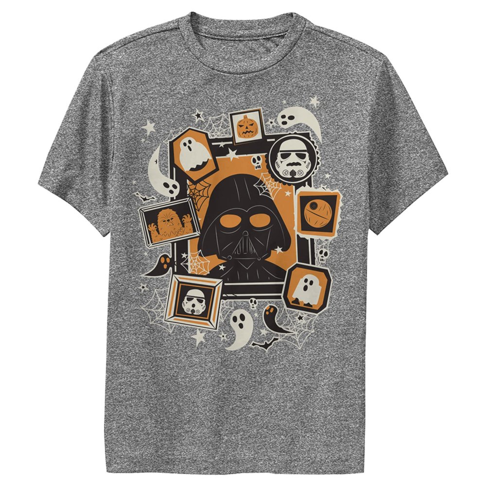 STAR WARS Boy's Dark Side Halloween Performance Tee - Charcoal Heather - Large