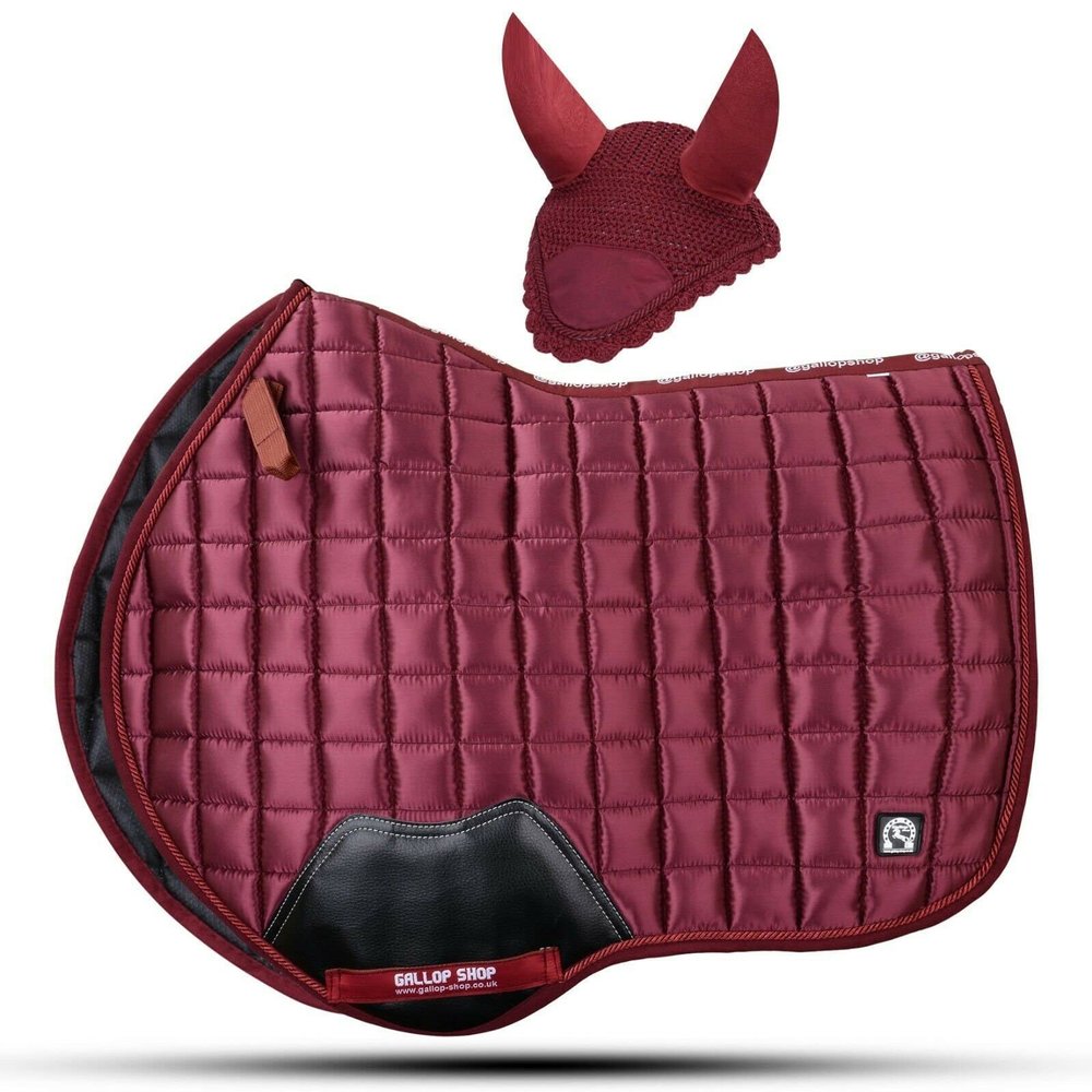 Gallop Shop Glow Satin Jumping Pro Numnah Cloth/Horse Saddle Pad (Maroon, Cob/Pony)