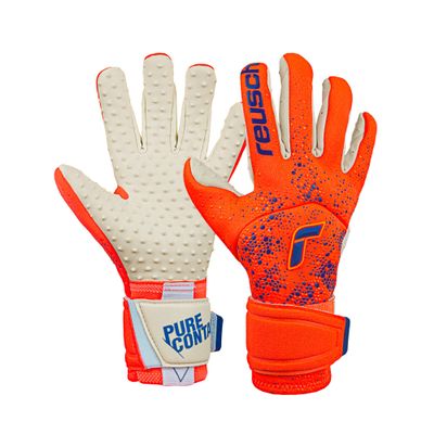 Reusch Pure Contact Speedbump Goalkeeper Gloves, Orange/White, Size 11