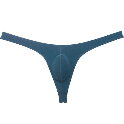 Botmois Sexy Men's Elastic Thong Spandex Bikini T-Back Skin Friendly Underwear Soft & Smooth Bulge Pouch G-string Tangas Black Green L