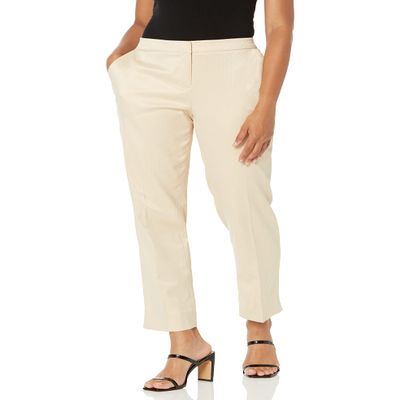 Kasper Women's Elastic Back Pant W/Side Slits, Gold, 16