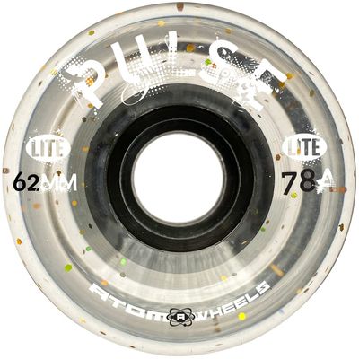 Atom Pulse Lite Outdoor Quad Roller Skate Wheels, 62mm, Clear Glitter, 78A